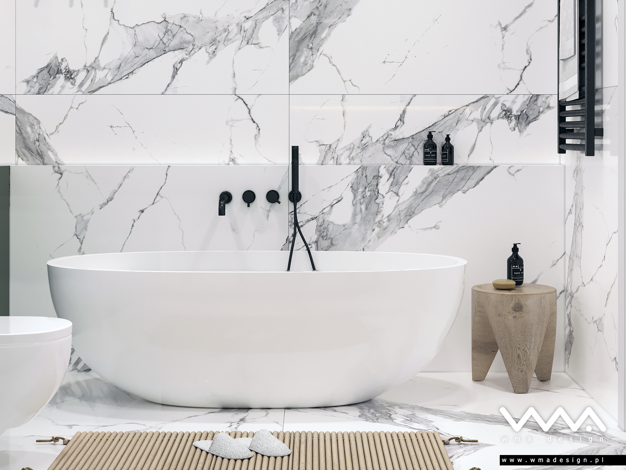 łazienka z wanną wolnostojącą